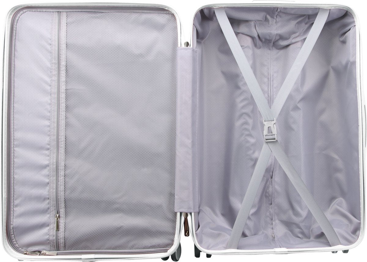 Royal Swiss - set de valises - Serrure à combinaison - Valise légère - 4 roues - gris